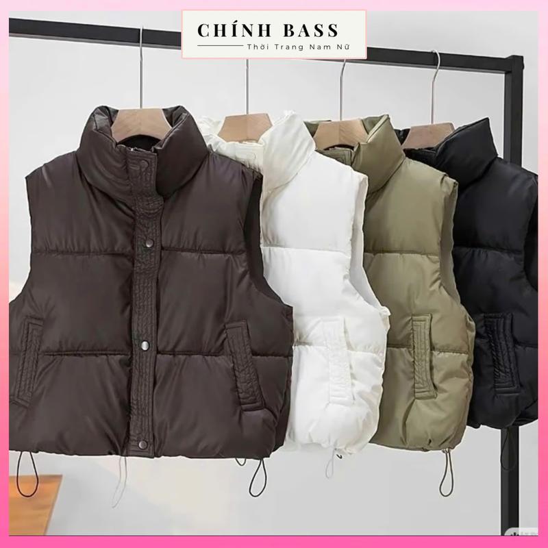 Áo khoác phao gile da dáng ngắn cho nữ trẻ trung size 40-65kg