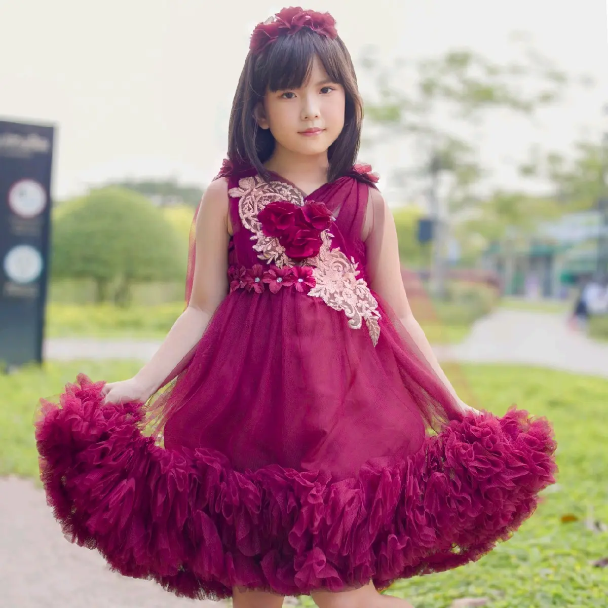 Dress petite anak mewah untuk pesta dan ulang tahun formal umur 1th-10th Perempuan