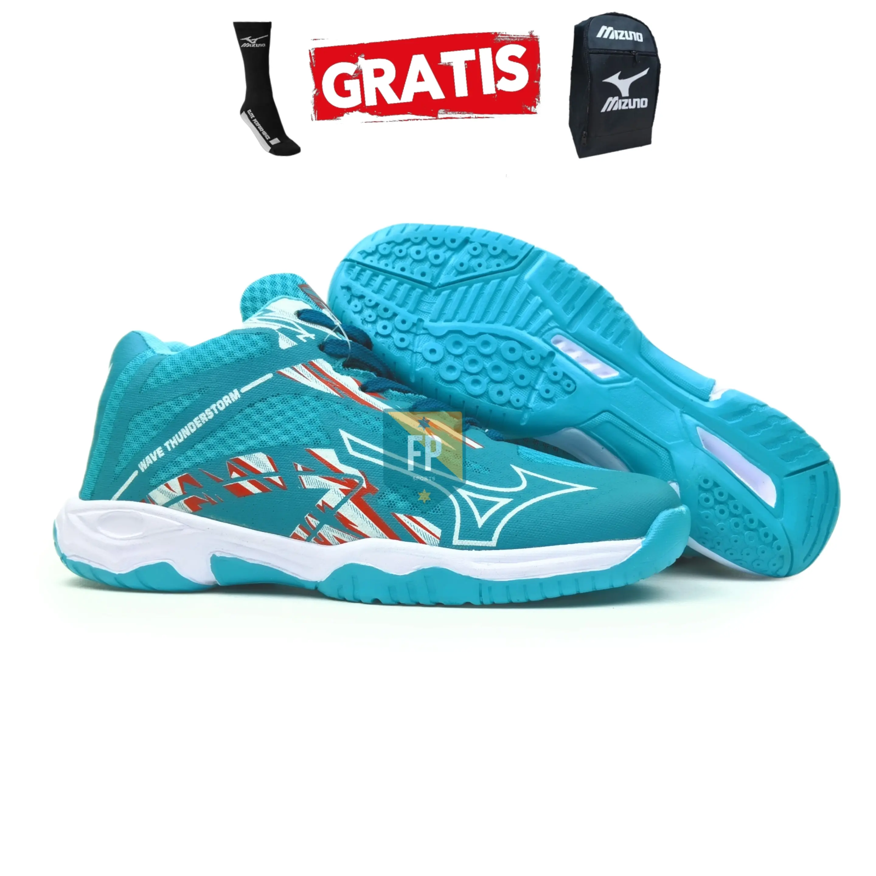 Sepatu voli mizuno wave thunderstrorm Terbaru Pria dan wanita Ukuran 38-44