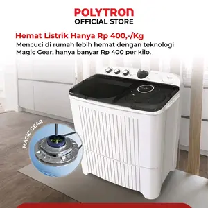 POLYTRON Mesin Cuci Primadona Giant 2 Tabung 12 Kg PWM 1203X Hemat Listrik Magic Gear Hanya Rp 400/Kg