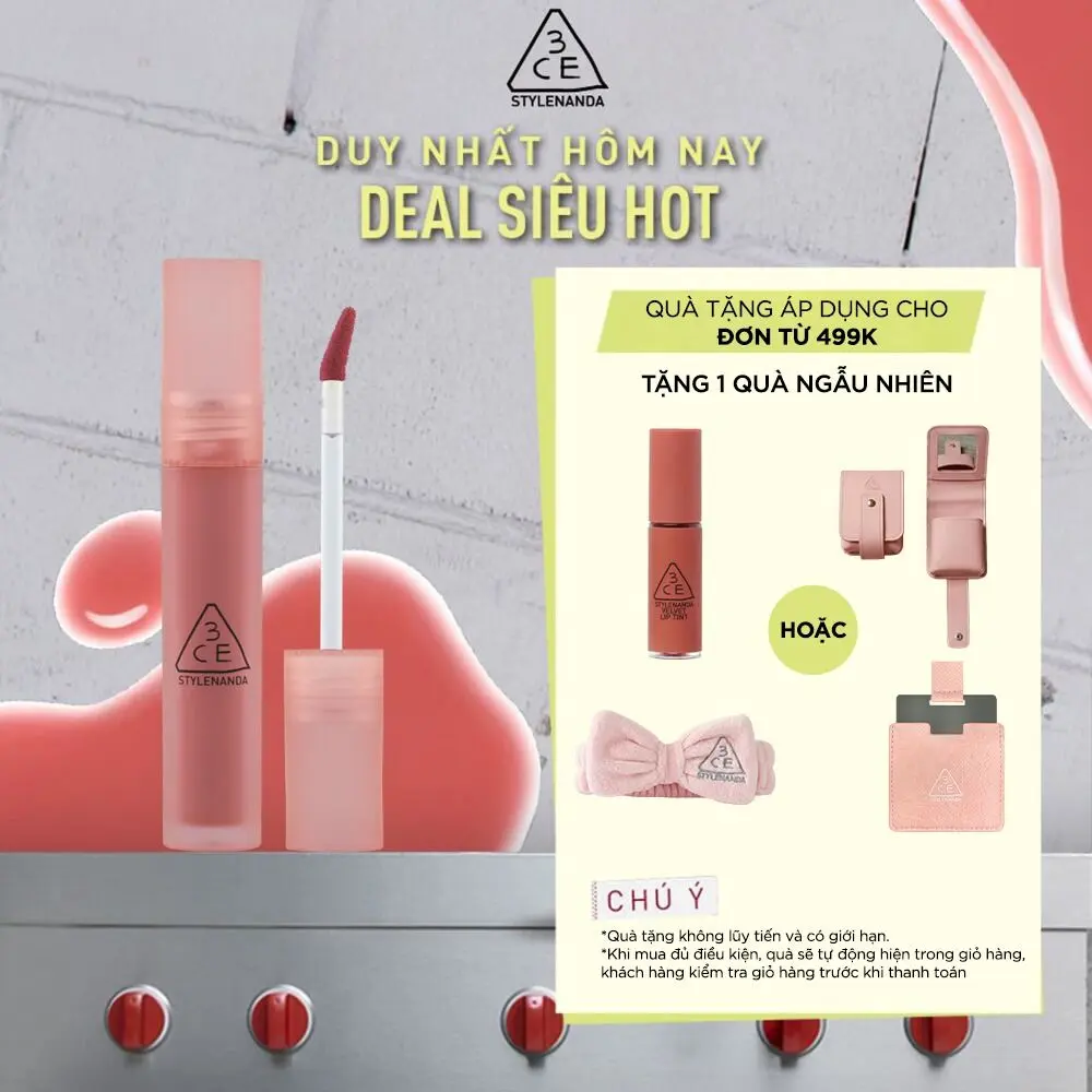 Son kem lì lâu trôi nhẹ môi Blur Water Tint-3CE Blur Water Tint
