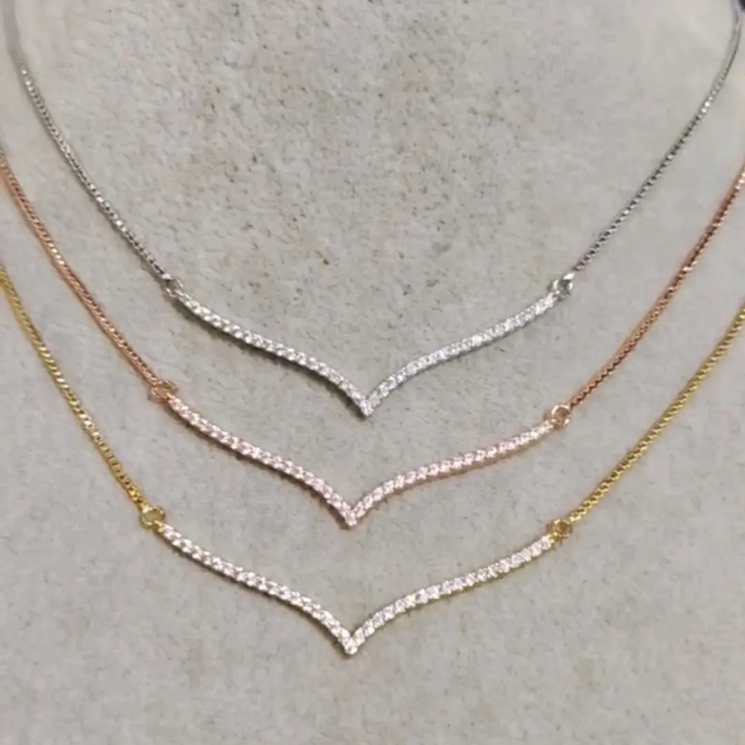 Titanium88 Kalung Aurel Model Serut Full Permata NISSA Wanita BRONZE Imitasi KL4