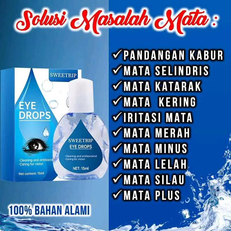 Sweetrip eye drops ..mengatasi mata merah ,mata lelah,mata rabun,katarak,dsb
