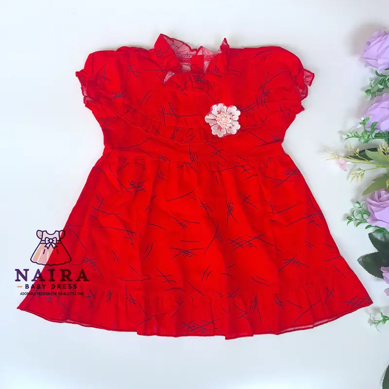 (P-057) Baju Bayi Perempuan 0-6 bulan newborn / Dress bayi perempuan newborn Planet Kidz Motif Bunga Abstrak 2