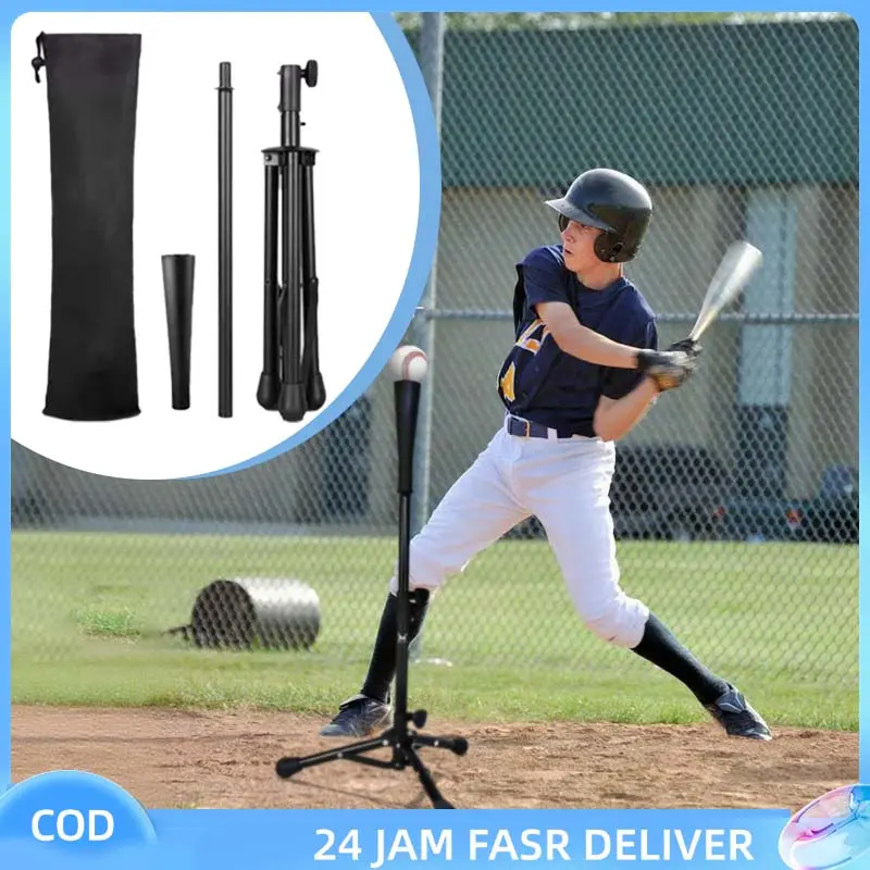 1set Batting Tee Baseball Tee Baseball Ketinggian Adjustable Tee Baseball Softball 3pod Batting Tee