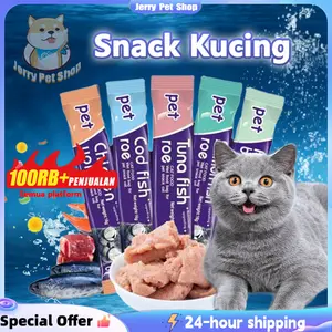 Snack Kucing Basah 16g Lezat Bergizi Tinggi Protein Makanan Kucing Penggemuk Untuk Anak Kucing & Dewasa