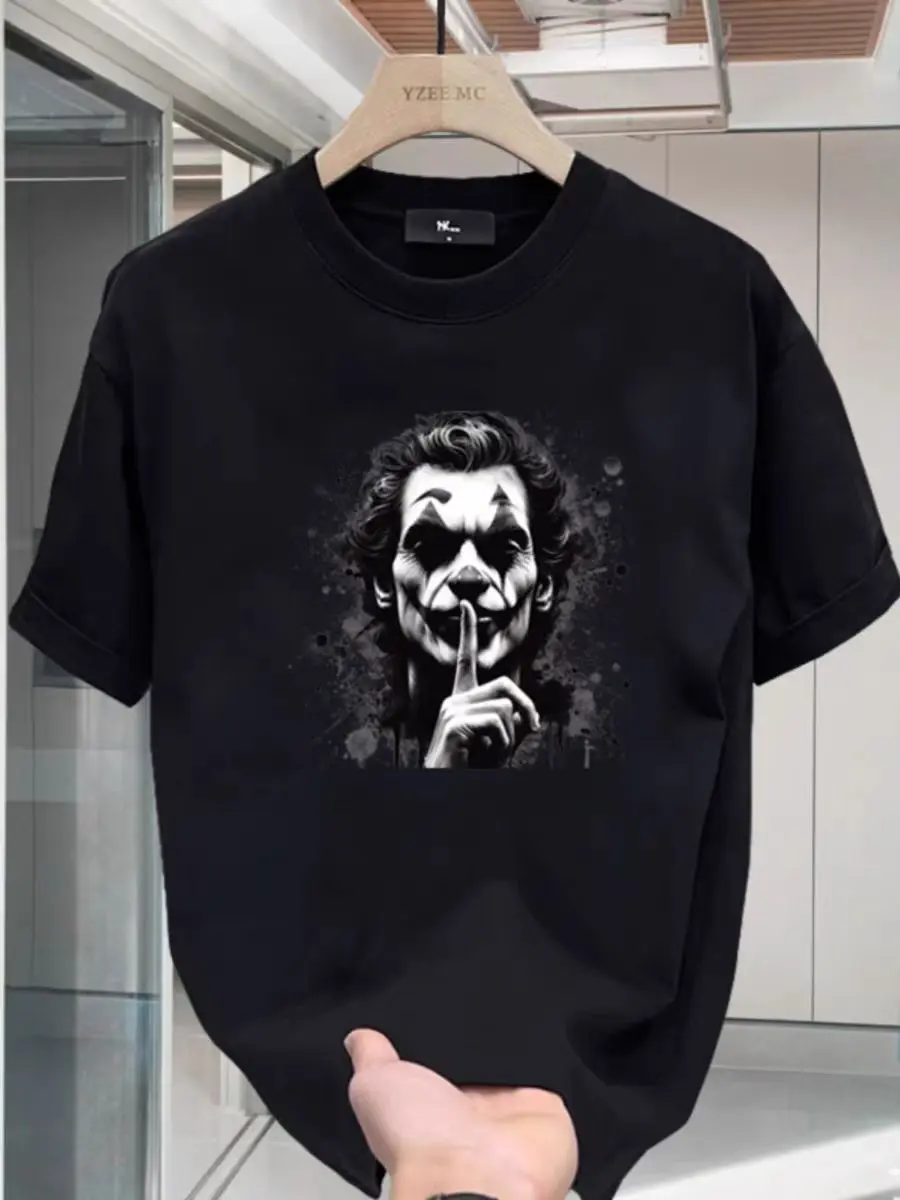 Summer 2024 New Short Sleeve SlimFit Printed Crew Neck T-Shirt TrendHalf Sleeve Character Cotton TopMenswear Soft Streetwear StylishCrewneck Round Neck