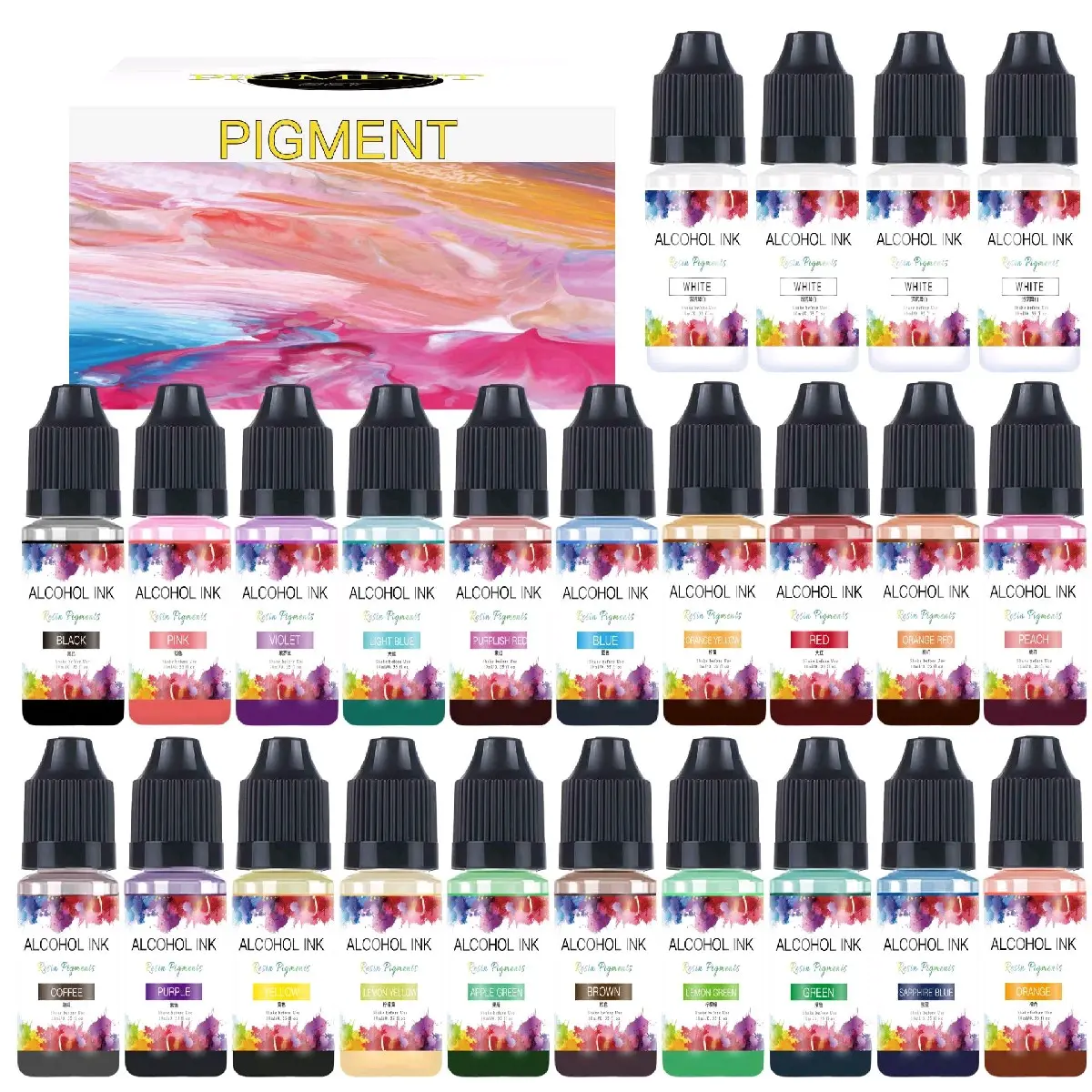 #Ready Stock# 23 Colors (10ml) Epoxy Resin UV Glue Pigment Bright Color Non Odor Material DIY Jewelry Pendant Art De Plastic