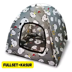Free kasur fulset tenda kucing anabul rumah kandang kucing lipat portable motif karakter