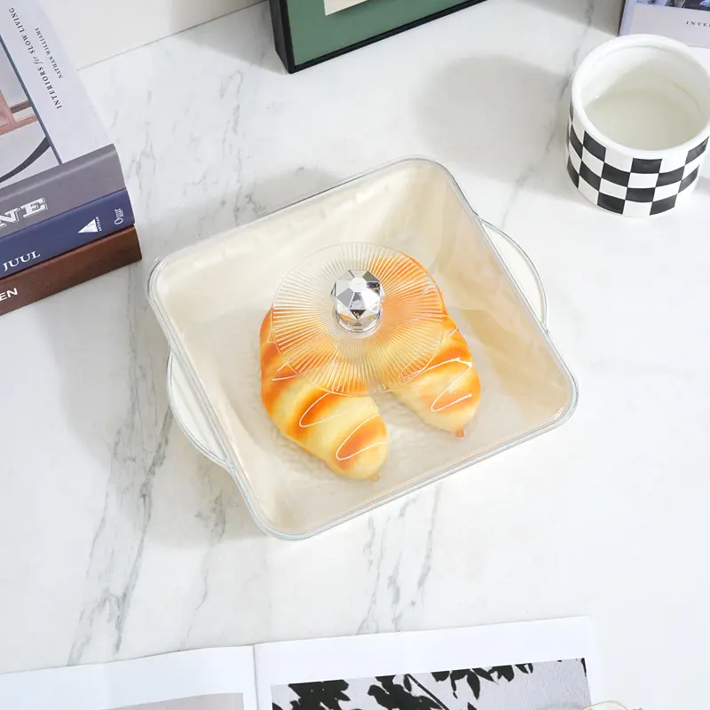 Greenland Wadah Makanan Tempat Kue Lebaran Aestetic Food Tray Transparan Serbaguna Wadah Makanan Mangkuk Sayur Lebaran Aestetic Mangkuk Dengan Tutup HSB857