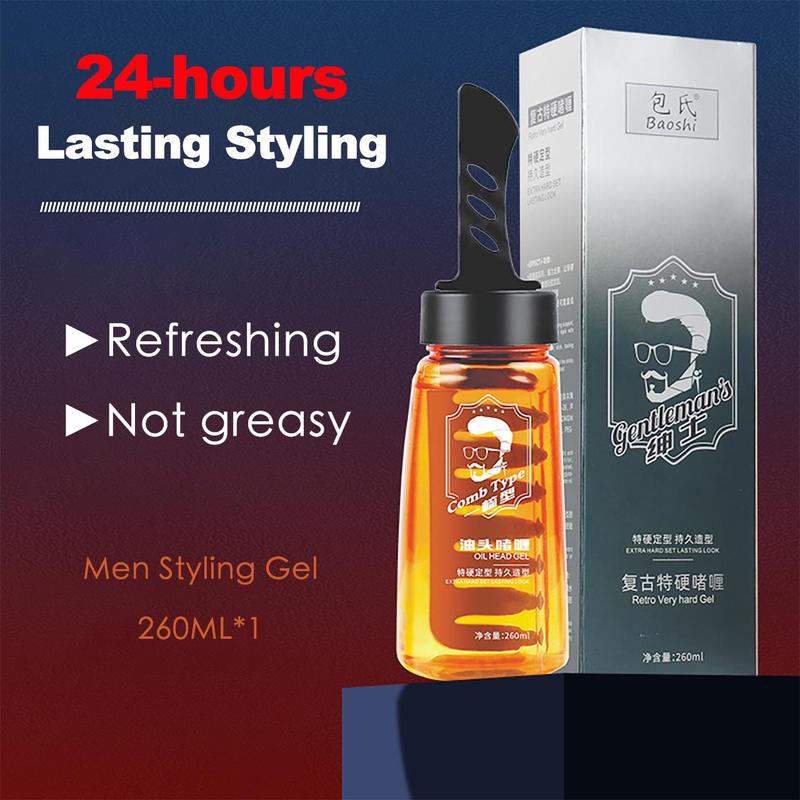 Product Introduction of Men Hair Styling Gel One Comb Type Cool Men's Hair Gel Back Head Artifact Powerful Oil Head Gel Water Haircare Clear Lightweight 14