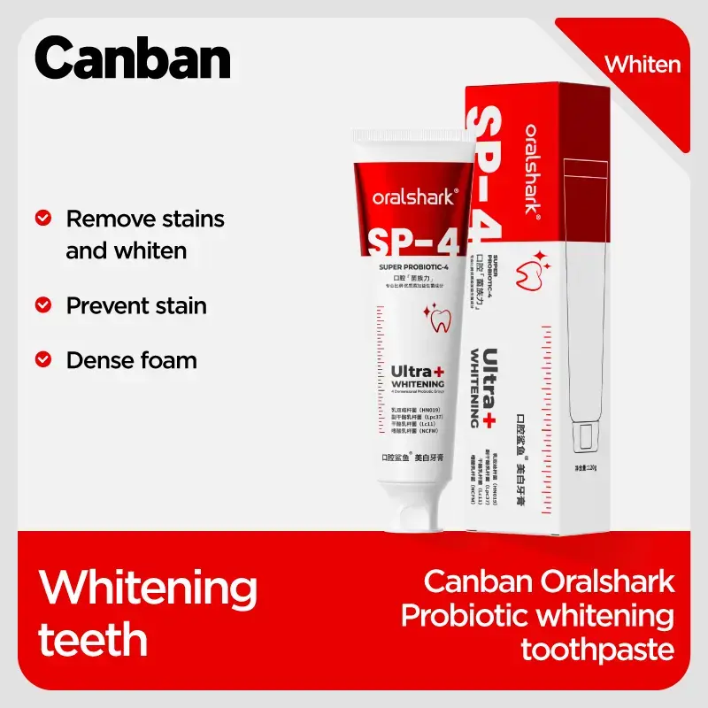 Original OralShark Fresh breath probiotic toothpaste fluoride prevent tooth decay, long-lasting sobriety