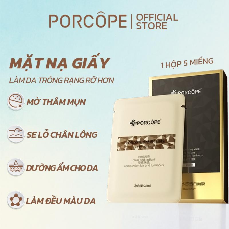 PORCOPE,Mặt Nạ Làm Trắng Cảm Ứng Nước Dưỡng Ẩm Và Cải Thiện Tình Trạng Khô Xơ Ráp Dưỡng Ẩm Mặt Nạ Miếng Dán Trong Mờ Hiệu Quả Làm Trắng