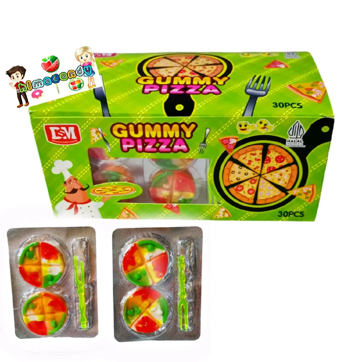 DSM PERMEN GUMMY PIZZA BOKS ISI 30 PCS