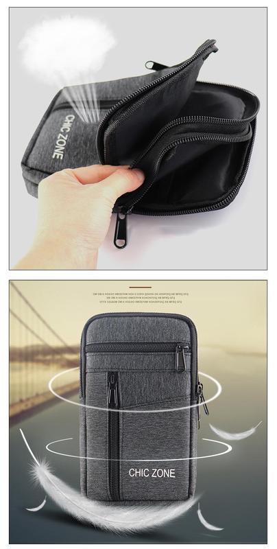 Product Introduction of Waterproof Waist Bag Portable Purse Single/double Layer Outdoor Waist Fanny Pack with Belt Phone Pouch Unisex Purses 14