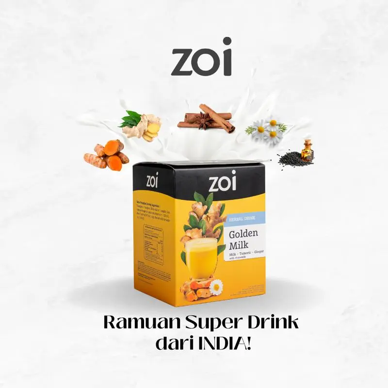 [1 BOX] ZOI GOLDEN MILK Susu Herbal Susu Sehat Susu Kambing, Jahe Merah dan Kunyit - Susu Kambing Etawa