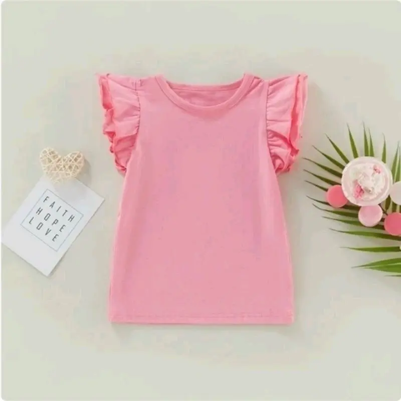 BAJU ATASAN ANAK CEWEK TSHIRT RUFFLE  USIA 6 BULAN - 3 TAHUN Perempuan 4