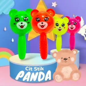 Mainan Anak Ubur Palu Cit Stik Rattle Panda LED Warna-Warni
