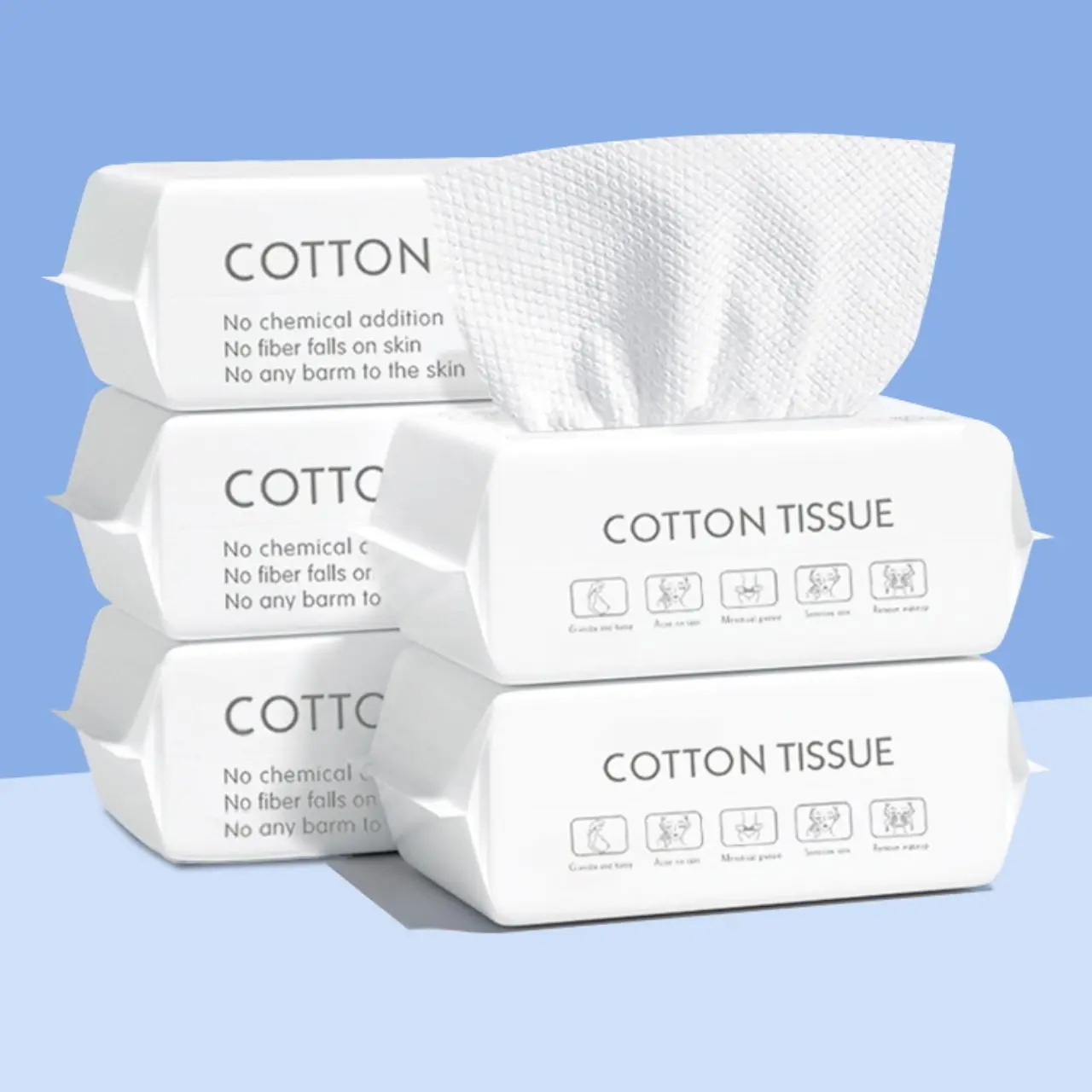 Khăn Rửa Mặt, Khăn Rửa Dùng Một Lần, Khăn Cotton Dày, Mềm Mại, Khô Và Ướt, Khăn Lau Mặt, Khăn Tẩy Trang, 50 Cái Khăn Tắm Nhà Tắm