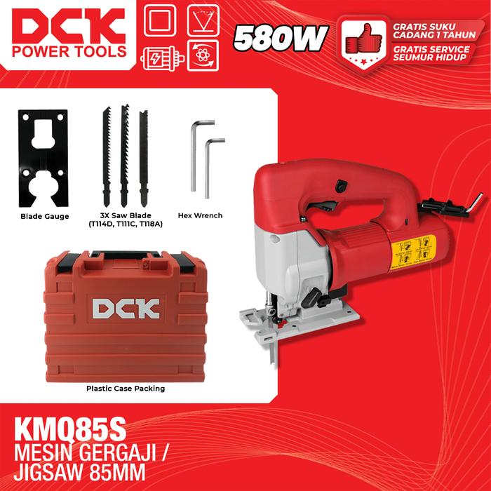 Gambar DCK Mesin Gergaji 580 Watt / Jigsaw 85mm / Mesin Gergaji Maju Mundur / Mesin Jigsaw Potong Kayu KMQ85S dari DCK Power Tools Indonesia Kota Administrasi Jakarta Barat Tokopedia