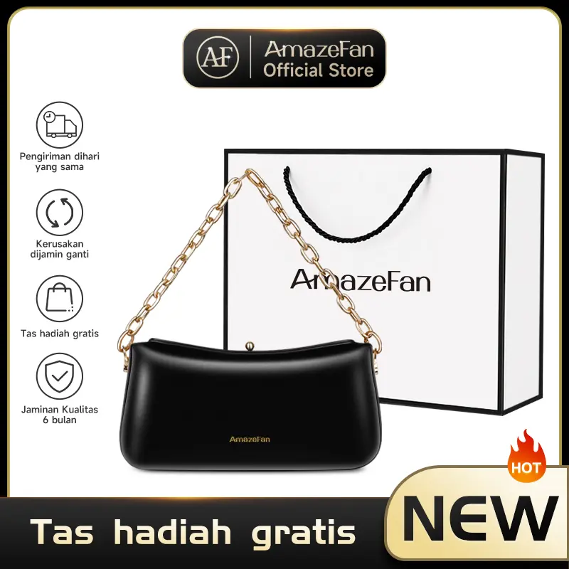 AmazeFan Tas Selempang Wanita Tas monet impor, tas bahu fashion, tas ketiak