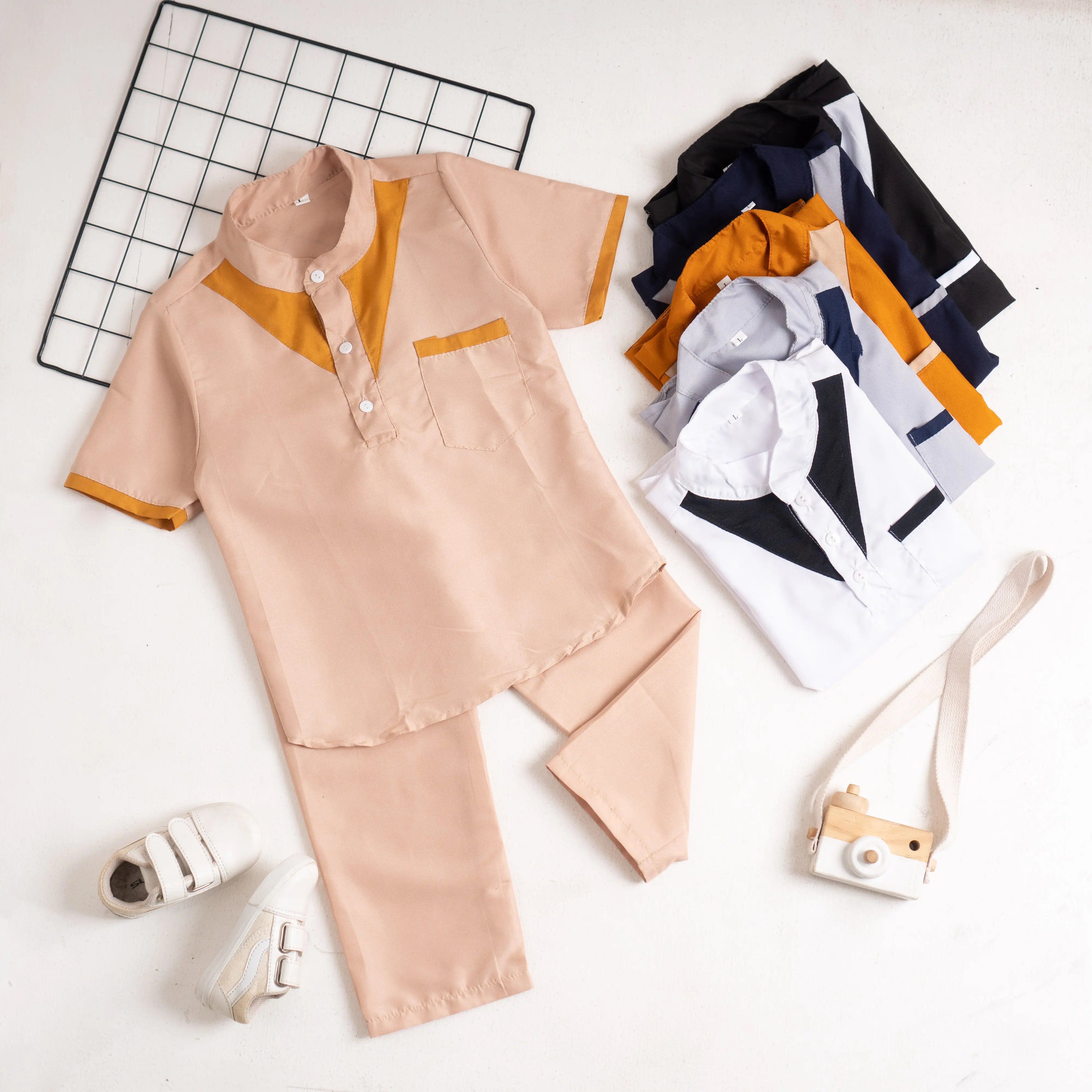 Setelan baju koko kurta anak laki-laki variasi dada usia 1-10 tahun