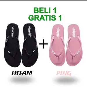 Promo Beli 1 Gratis 1 Sandal Flip Flops Wanita Sandal Jepit kasual Distro Staylish