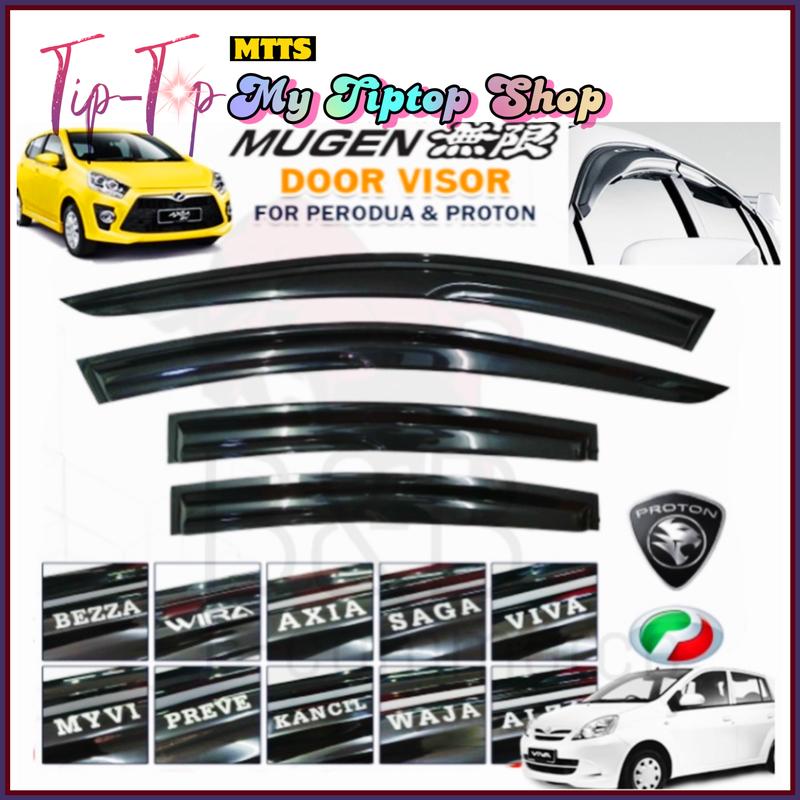 (4 PCS) MUGEN Door Visor Kancil Alza Bezza Waja Viva Axia Persona ...