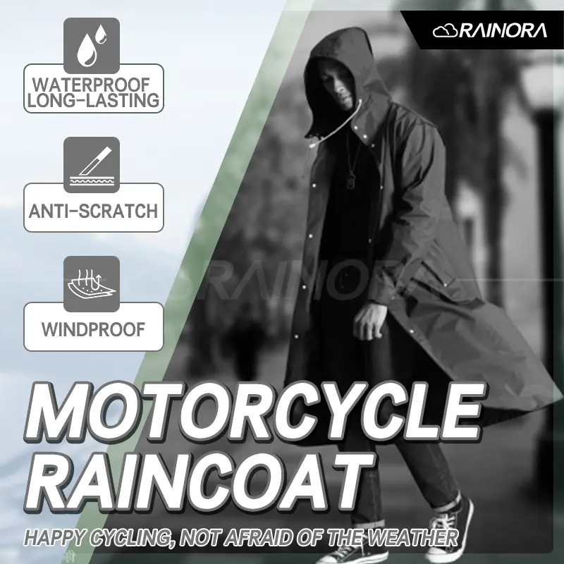 Alan Walker Unisex Waterproof Raincoat | Outdoor Breathable EVA Rainwear | Long Black Riding Jacket