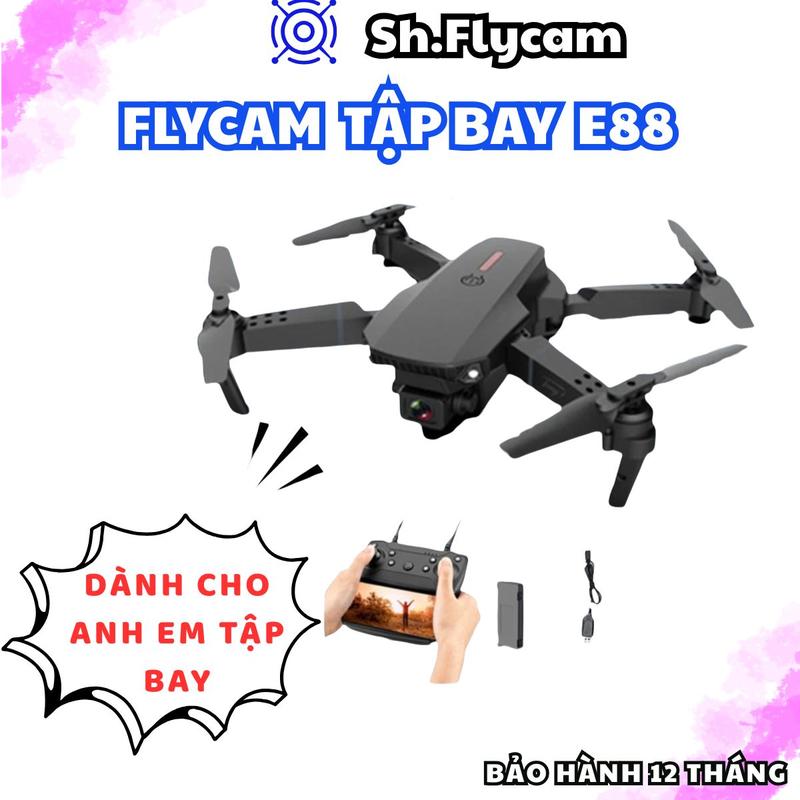 Flycam giá rẻ E88 Pro dễ chơi Máy bay điều khiển cho người tập chơi Plycam mini drone