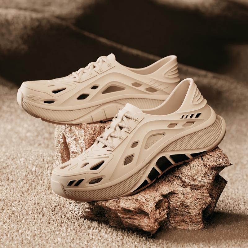 Golden&ToeSpot Sepatu Outdoor Anti Slip&Tahan Air Tidak berbau Warna Biru Desain Berlubang dengan Tali Pengikat Nyaman dan Berventilasi untuk Kegiatan Outdoor 202601035263