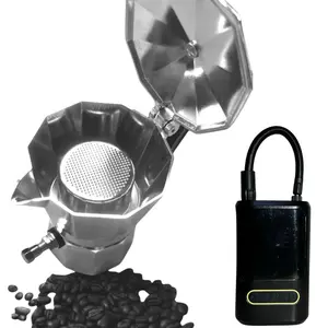 Mokapot Modifikasi include Adaptor Pompa (pentil) free Temper takar dan Puckscreen/ Moka pot Modif Pompa / Adaptor Pompa (pentil)