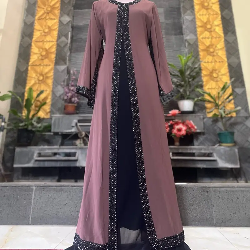 Gamis sabyan mewah rendaa Ceruty Muslim Panjang Wanita Renda Dress SEO 5