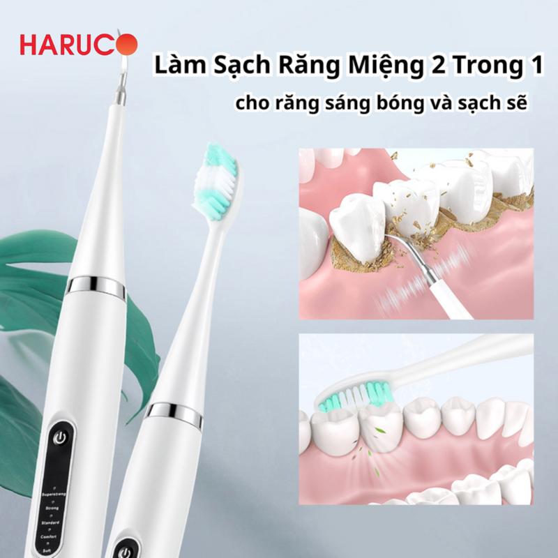 Máy lấy cao răng chính hãng Haruco IPX7 làm sạch mảng bám tại nhà - Tặng gương soi răng .