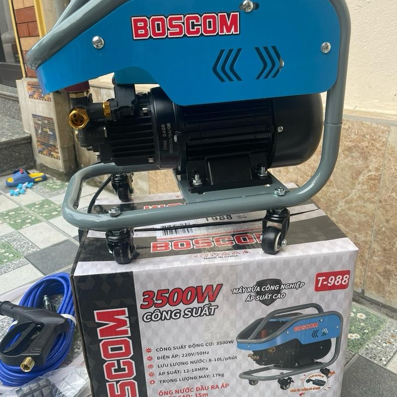 BOSCOM Máy rửa xe T988 áp lực cao 3500W mô tơ lõi toàn đồng công suất lớn bảo hành 2 năm