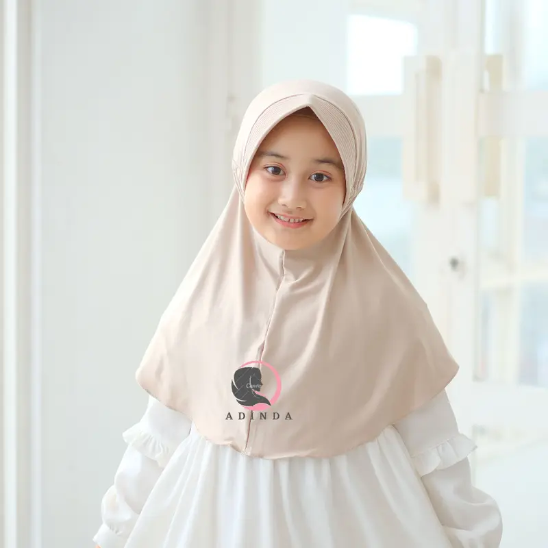 Bergo Serut Anak (SD) | Jilbab Instan Serut Spandex Jersey I Bergo Serut Jokowi I Bergo Serut Adiba 1