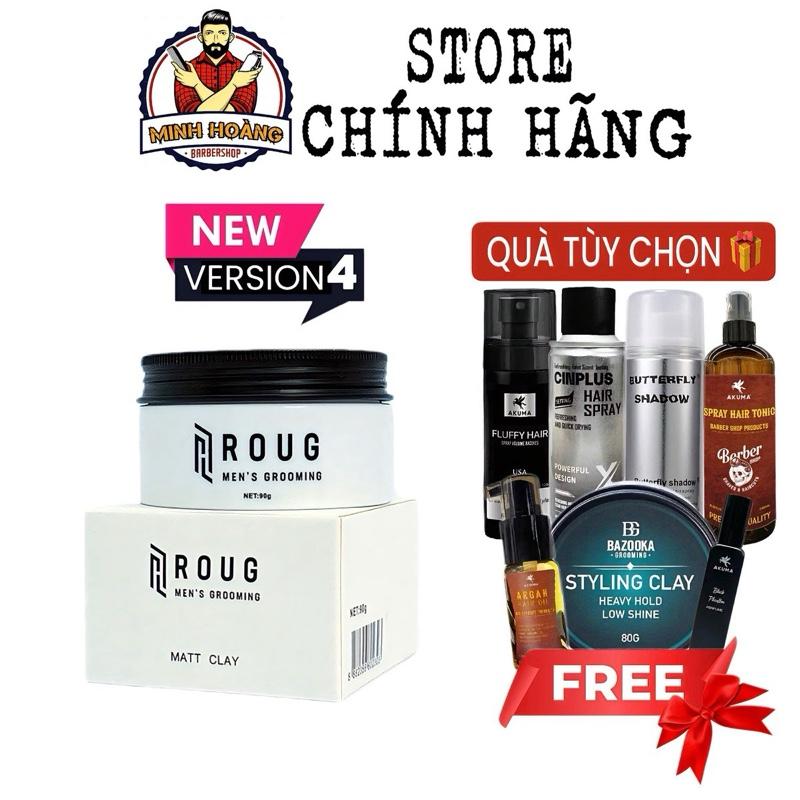   BẢN MỚI V4  Sáp vuốt tóc Roug Matt Clay sáp vuốt tóc Roug trắng hàng chính hãng phiên bản mới nhất Pomade Chăm Sóc Tóc Serum 