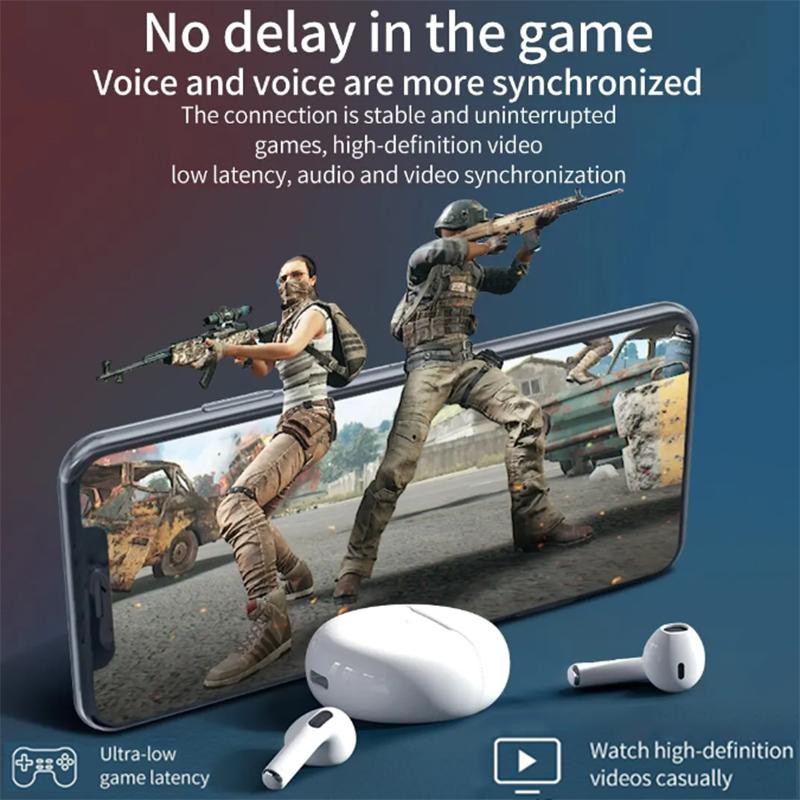 Pro 6 TWS Headset Bluetooth dengan Mikrofon HiFi Stereo Sentuh Speaker Mini Bluetooth Headset Olahraga Tahan Air Headphone Headset Bluetooth Nirkabel Sesungguhnya In-Ear Macaron-1