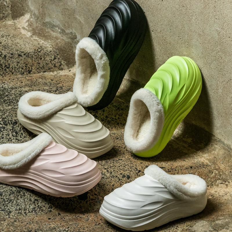 Broken Cocoon Couple Cotton Slippers Casual Non-Slip Thick Bottom Home Thickened Warm Slippers Outer Wear 2024 Plush Slippers 3