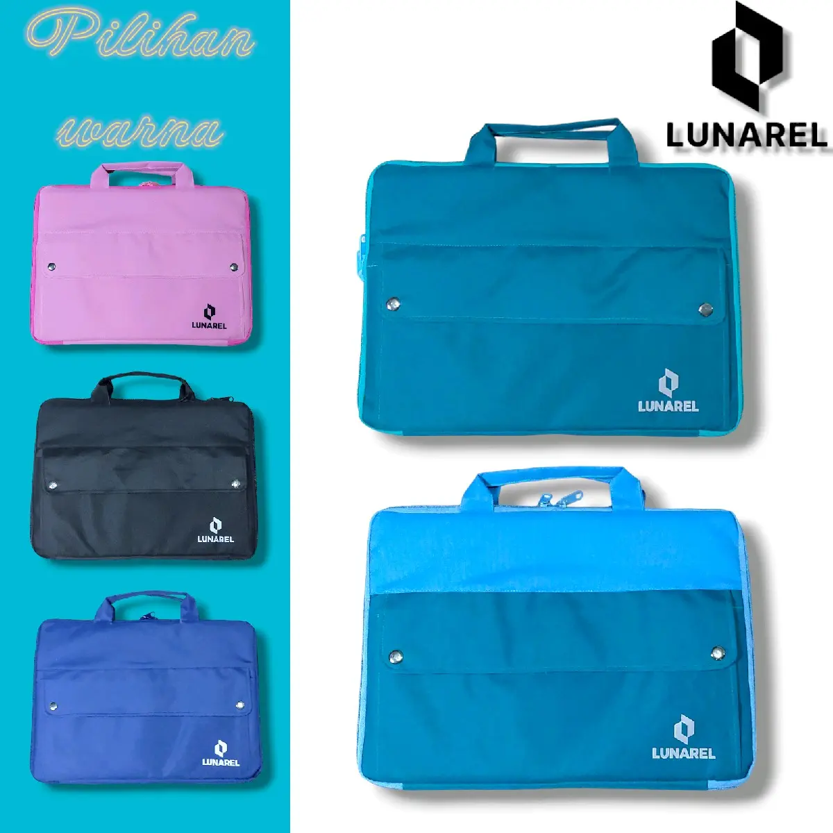 Tas laptop wanita LNRL Soft case Sleeve Sarung laptop 13-14-15 inch Tas laptop tengteng Tas laptop terbaru hitam pink navy hijau hijau biru