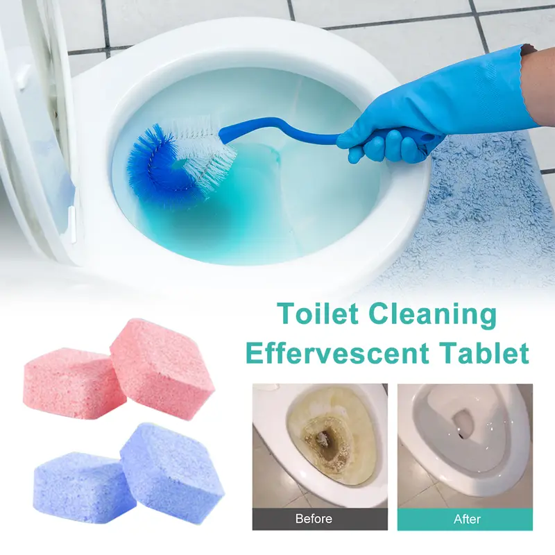 Máy làm sạch bồn cầu, Viên nén sủi bọt, Loại bỏ vết nước tiểu, Loại bỏ bụi bẩn, loại bỏ mùi hôi, cho bồn cầu, chất tẩy cặn, công cụ làm sạch nước xả vải 3