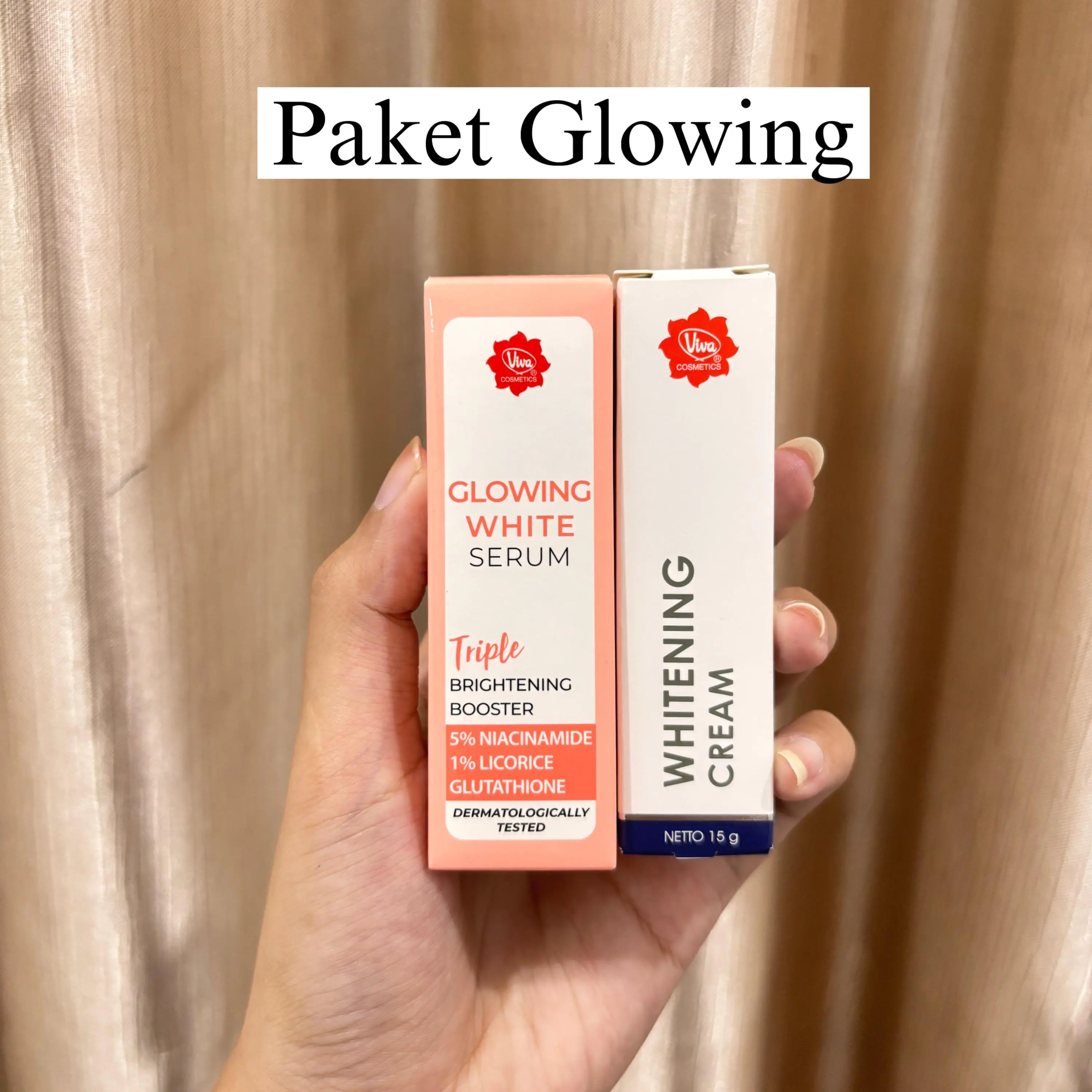 [2In1] Viva Paket Serum + Whitening Cream | Paket Serum Glowing | Paket Anti Aging | Paket Flek Hitam
