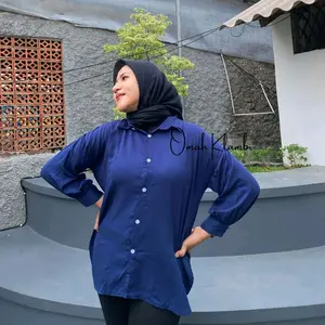 LOVA BLOUSE Kemeja Basic Atasan Wanita Rayon Twill Lengan Panjang