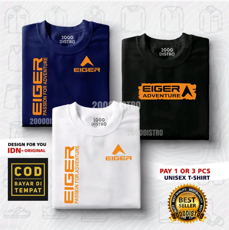 BUY 1 OR 3 PCS ( PROMO COD ) Kaos Distro Pria - Kaos Distro 100% Cotton Combed 30s Katun - Baju Oblong Distro Cowok Cewek Print EI33R Oren 7