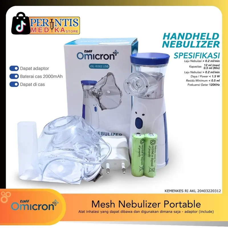 Taff Omicron Handheld Nebulizer Portable Alat Uap Inhalasi JSL W302 USB Charging inhaler  asthma 0