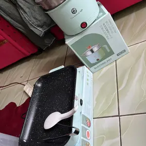 BUY 1 FREE 4 Panggangan Multifungsi BBQ ElektrIK Panci Pemanggang Anti lengket Persegi Panjang Panci Panggang Listrik Grill Electric Hijau