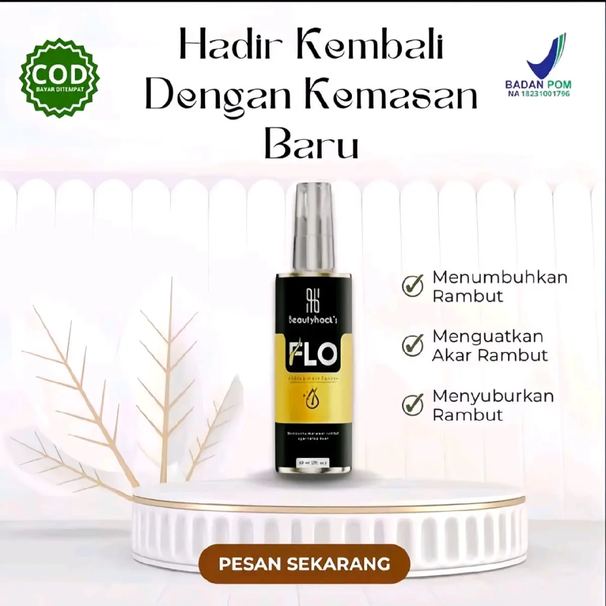 FLASH SALE!! FLO HAIR TONIC 60ml Penumbuh Penghitam Perawatan Rambut Kering Dan Kebotakan Dini