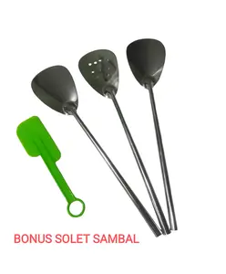[ISI 3PCS] SODET MASAK / SPATULA / SUTIL DAPUR STENLIST BONUS SOLET SAMBAL / KUE Kitchenware Peralatan