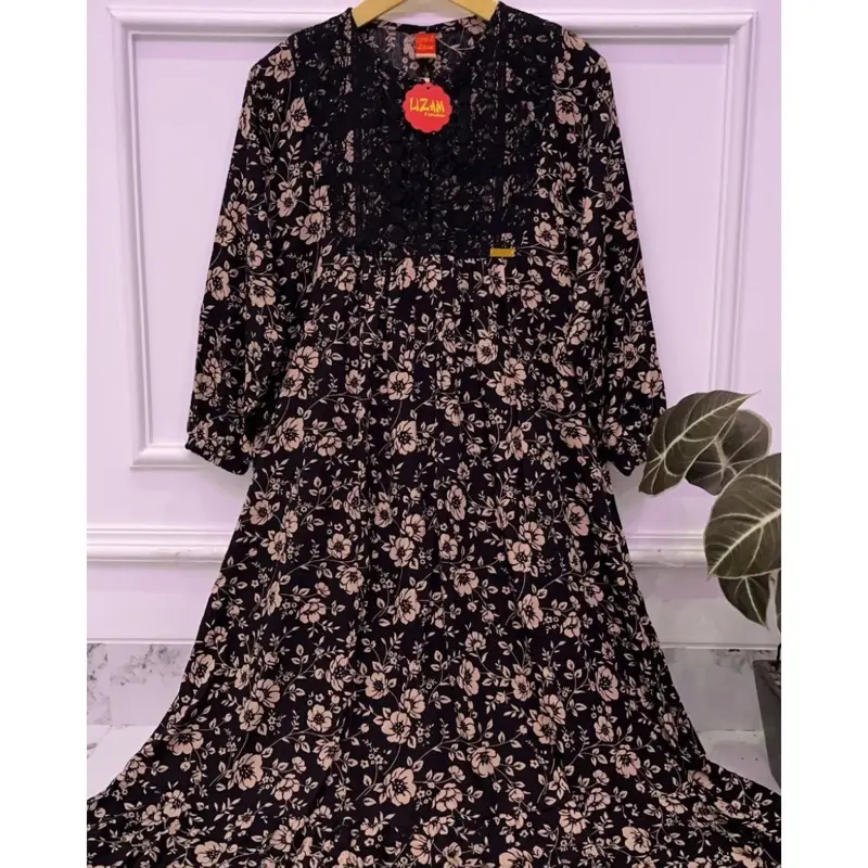 ￼MIDI DRESS RAYON KOMBINASI BURKAT MOTIF BUNGA /MIDI DRESS WANITA TERBARU/MIDI DRESS KEKINIAN/MIDI DRESS JUMBO/MIDI DRESS RAYON/MIDI DRESS TERMURAH/MIDI DRESS VIRAL kEKINIAN/BAJU SANTAI/BUSUI/BIG SIZE/MIDI TRENDI MASA KINI/GAMIS/DASTER Casual