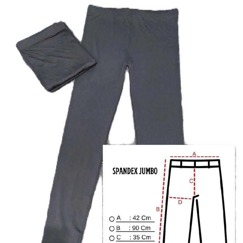 Celana Legging/Leging/Lejing Spandex/Spandek Std & Jumbo Wanita Panjang Hitam Dewasa Fit Nyaman Standar Tebal 2